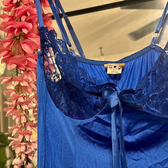 Luxurious Sheer Blue Lace Robe - Picture 7 of 8